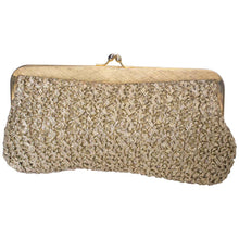 Load image into Gallery viewer, A Vintage 1970s Gold Raffia clutch evening Bag