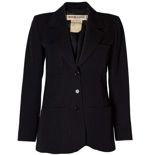 A vintage 1980s dark navy Yves Saint Laurent Vintage Rive Gauche Jacket