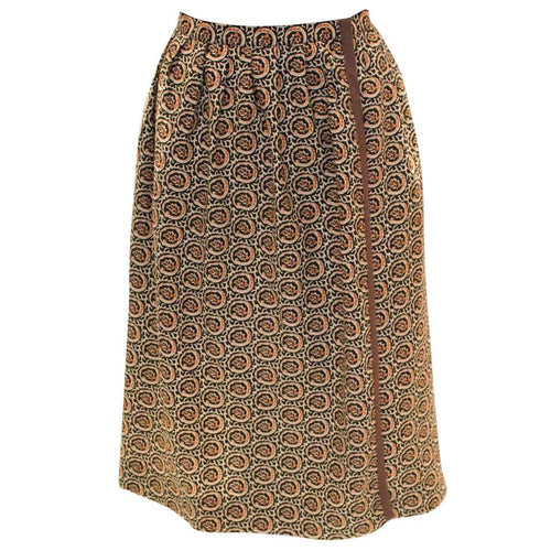 A Vintage 1970s Yves Saint Laurent Rive Gauche autumnal Wrap Over Skirt