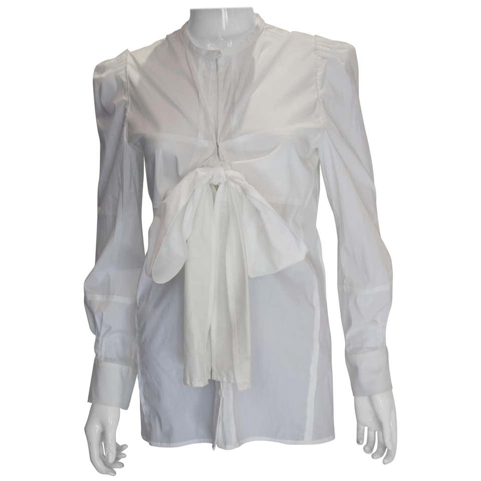 A White Cotton Shirt by Yves Saint Laurent Rive Gauche