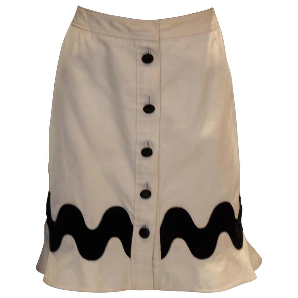 A Yves Saint Laurent Rive Gauche White and Black Skirt