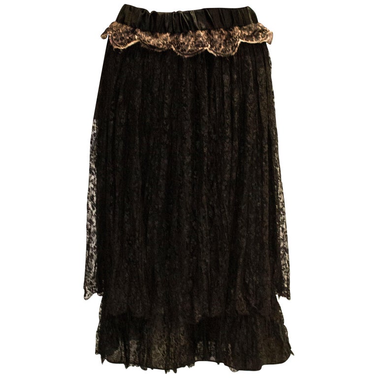 A Vintage 1920s Black Lace Skirt
