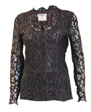 Load image into Gallery viewer, A 1990s Yves Saint Laurent navy Blue Lace Top