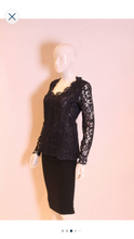 Load image into Gallery viewer, A 1990s Yves Saint Laurent navy Blue Lace Top