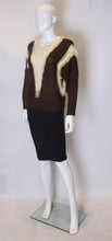 Load image into Gallery viewer, Vintage Brown, Gold and White Jumper