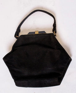 Vintage Art Deco Black Suede Handbag – modesandmore