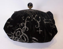 Load image into Gallery viewer, Vintage Black Velvet Handbag
