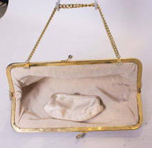 Load image into Gallery viewer, A Vintage 1970s Gold Raffia clutch evening Bag