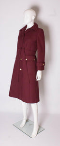 Burgundy Wool Coat by Aquascutum