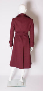 Burgundy Wool Coat by Aquascutum