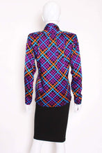 Load image into Gallery viewer, A Vintage 1980s colourful Yves Saint Laurent Silk Blouse