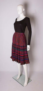 A vintage 1970s Yves saint Laurent Rive Gauche Paisley Print Skirt