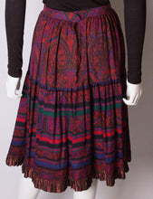 Load image into Gallery viewer, A vintage 1970s Yves saint Laurent Rive Gauche Paisley Print Skirt