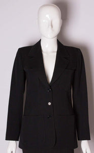 A vintage 1980s dark navy Yves Saint Laurent Vintage Rive Gauche Jacket
