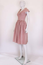 Load image into Gallery viewer, A vintage 1950s Dusty Pink Prom Style Vintage Dress