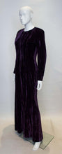 Load image into Gallery viewer, A Vintage 1990s Yves Saint Laurent Rive Gauche purple Velvet Gown