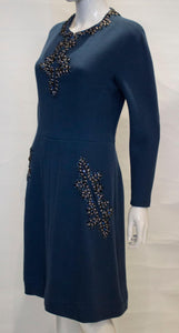 Vintage Petrol Blue Cocktail Dress by Assutina Alta Moda