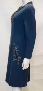 Vintage Petrol Blue Cocktail Dress by Assutina Alta Moda