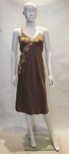 Load image into Gallery viewer, Vintage Brown Silk Slip with Lace Detail