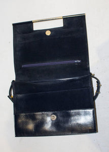 Vintage Launer Blue Leather Bag
