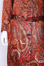 Load image into Gallery viewer, A vintage 1970s Bill Blass paisley print orange Coat
