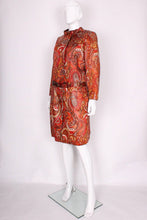 Load image into Gallery viewer, A vintage 1970s Bill Blass paisley print orange Coat
