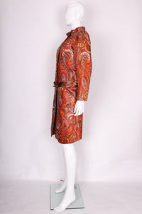 A vintage 1970s Bill Blass paisley print orange Coat