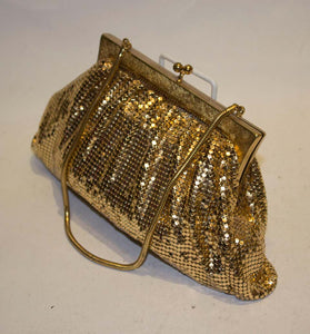 A vintage 1950s gold mesh chainmesh evening bag