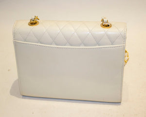 Vintage White Leather Hane Mori Bag