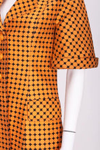 Load image into Gallery viewer, 1960s Orange &amp; Black Spotted Vintage Coat Dress