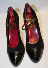 Load image into Gallery viewer, A pair of Vintage Yves Saint Laurent Paris Shoes in Black Patent and Suede