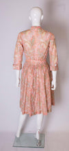 Load image into Gallery viewer, A vintage 1950s Pretty printed cotton day Dress with matching Decorative Belt