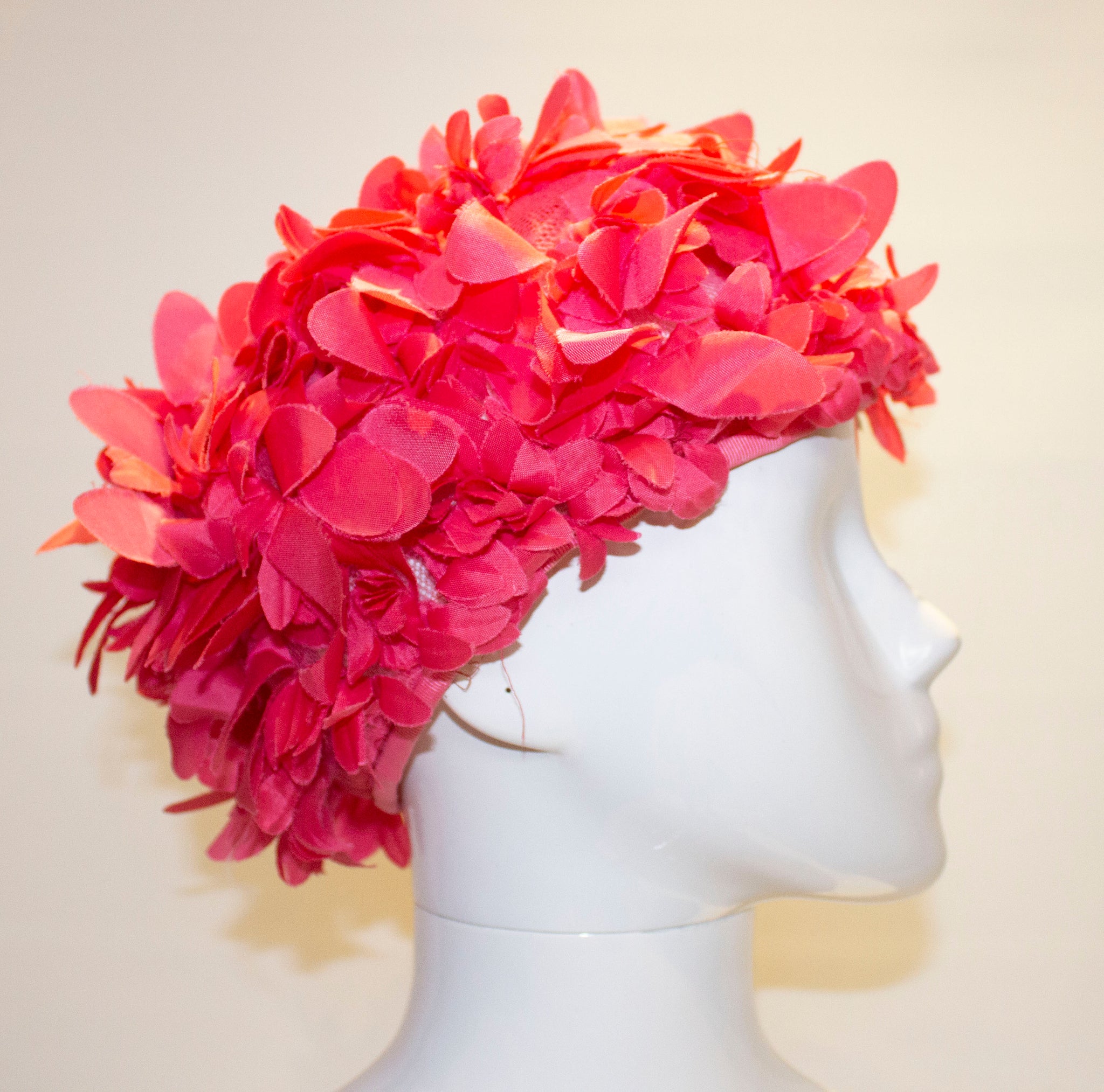 A Vintage 1950s Pink flower Petal Hat