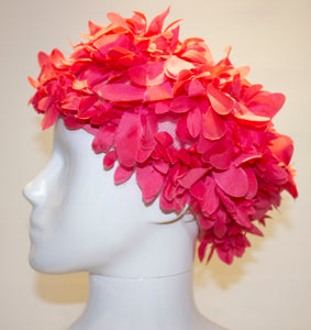 A Vintage 1950s Pink flower Petal Hat