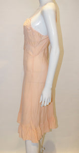 A Vintage 1940s Silk peach Slip Dress