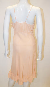 A Vintage 1940s Silk peach Slip Dress