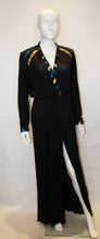 Load image into Gallery viewer, A Vintage 1970s Roland Klein Black, Blue and Gold Evening Dress