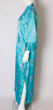 Load image into Gallery viewer, A 1960s Vintage Turquoise Chinese satin embroidered evening Coat