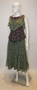 A Vintage 1970s Anna Belinda Floral Skirt and Top