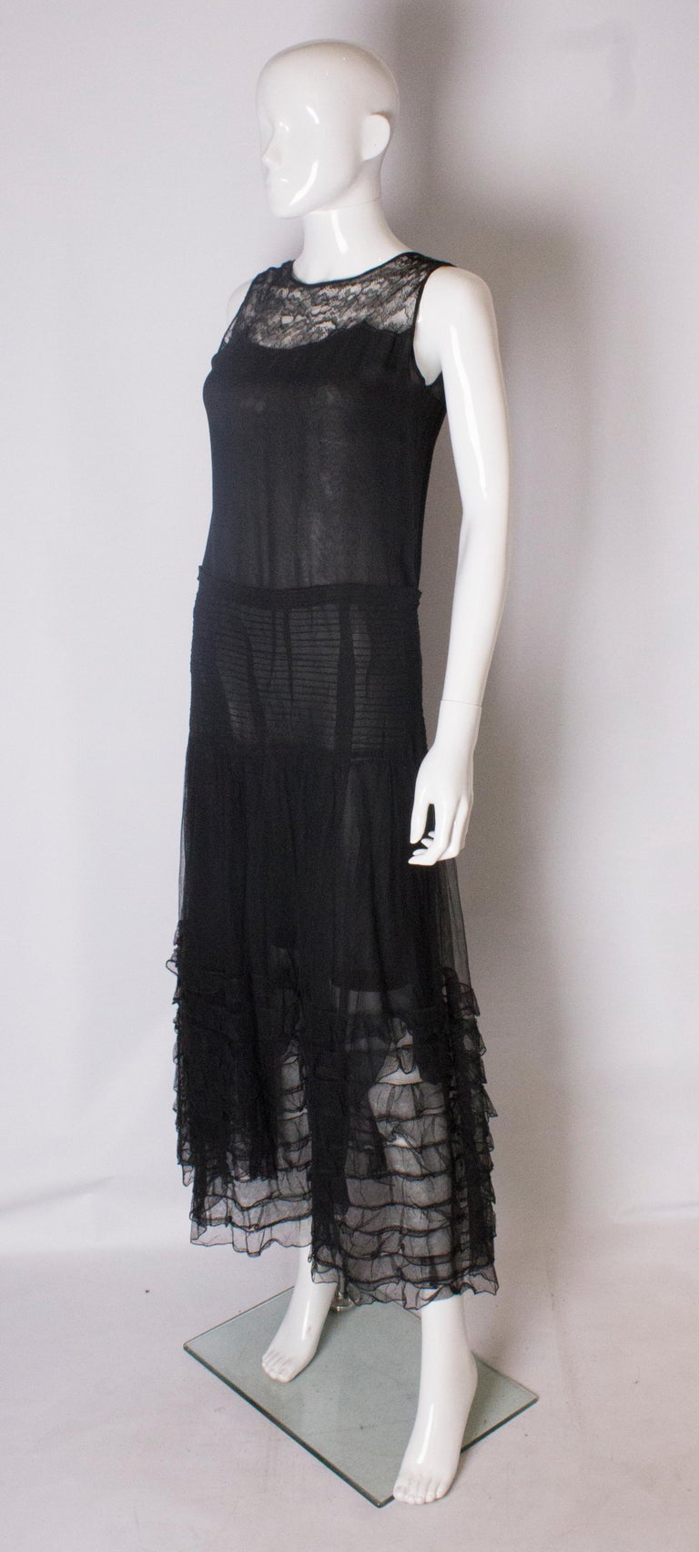 Vintage 1920s Black Evening Gown modesandmore Vintage 1920s Black Evening Gown modesandmore
