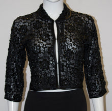Load image into Gallery viewer, A Vintage 1960s Black Beaded Evening Jacket