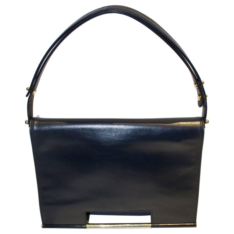 Vintage Launer Blue Leather Bag