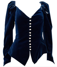 Load image into Gallery viewer, A Vintage 1980s Blue Velvet Jacket