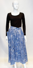 Load image into Gallery viewer, A Vintage 1980s Escada Blue and White Cotton tiger printed Skirt