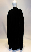 Load image into Gallery viewer, A Vintage 1960s Marshall and Snellgrove Black Silk Velvet Cape