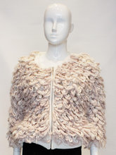 Load image into Gallery viewer, A Vintage 1980s Pink and Cream Cardigan with Pearl and Diamante Detail