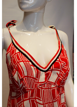 Load image into Gallery viewer, A Vintage 1970s Veronica at Rembrant Red and White Dress