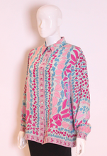 Load image into Gallery viewer, a vintage 1960s Averardo Bessi silk floral printed button up blouse