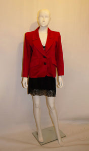 Vintage Yves Saint Laurent Rive Gauche Red Jacket