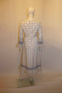Vintage Laura Lee Blue and White Gown